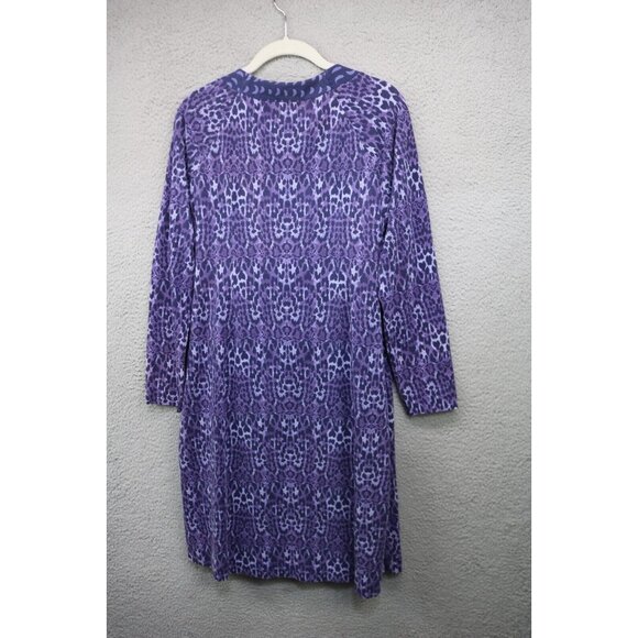 Soft Surroundings Animal Print V Neck Ruched Midi Dress-Size Small-Stretchy - Picture 6 of 8